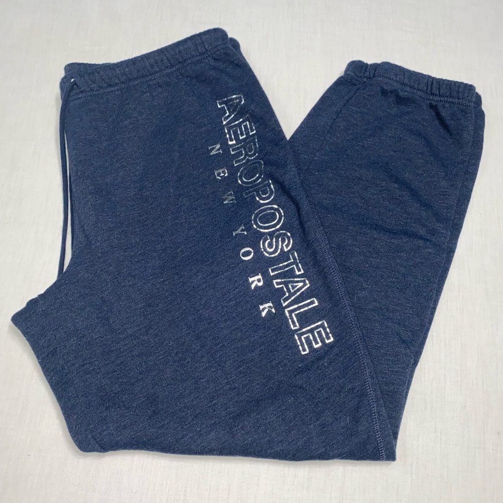 Aeropostale Women’s Sweatpants Joggers Navy Silver size XL